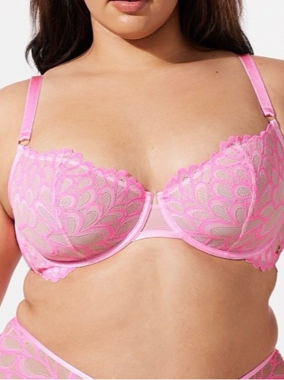 Savage X Fenty Pink Lace Underwire Bra